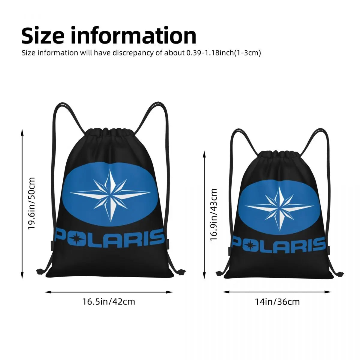 Polaris Logo Drawstring Backpack Sports Gym Bag String Sackpack for Cycling