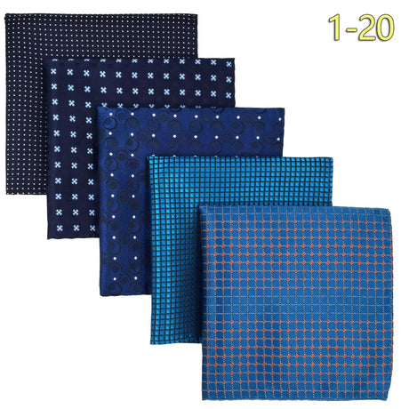 5 Pieces Assorted Mens Pocket Square Silk Handkerchief Set Colorful Large Accessories Gift Party