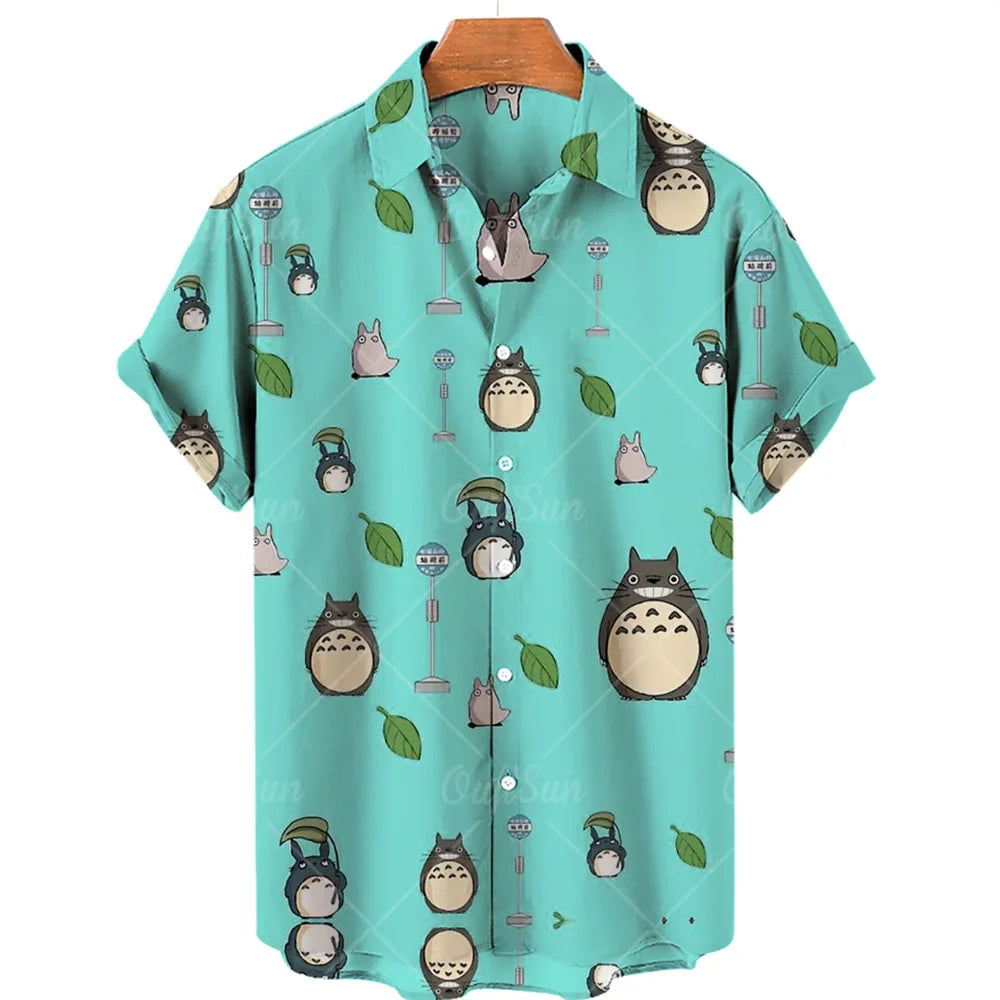 Duck 3d Print Summer Beach Shirt Men Floral Fashion Hawaiian Casual Short Sleeve Single-Breasted Imported Clothing Streetwear