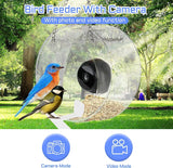 Bird Feeder with Camera, Acrylic Hanging Smart Bird Feeder House with 1080p Night-Version Video Camera WiFi Remote Bird Watching