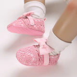 Summer Fashion Newborn Pink Baby Shoes Non-slip Cloth Bottom Shoes For Girls Elegant Breathable Leisure Baby First Walking Shoes