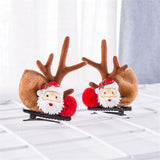 2pcs Pack Cute Reindeer Ears Hair Clip Classic Christmas Festive Women Kids Barrettes Party Cosplay Hair Accessories For Girls