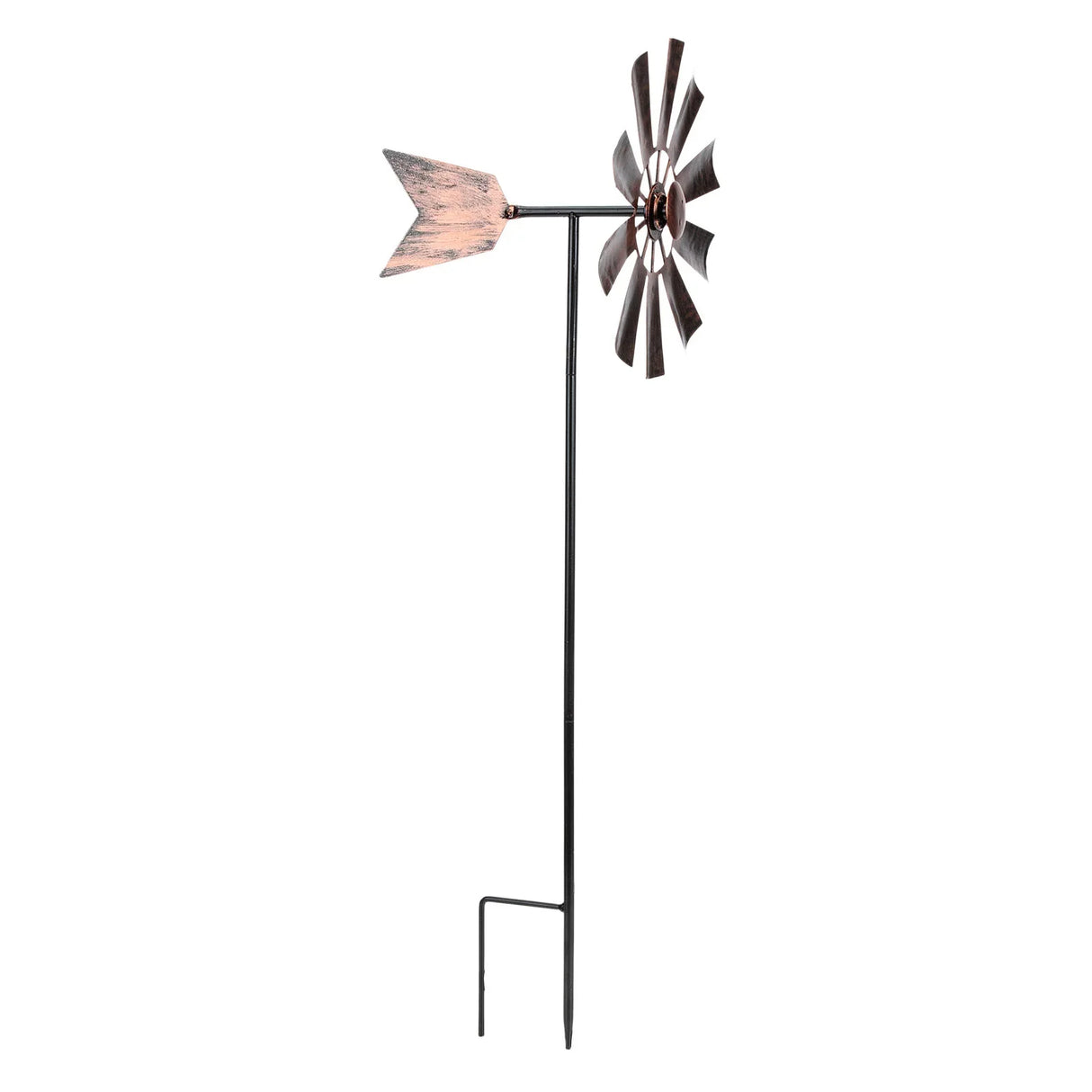 Metal Pinwheels Large Outdoor Ornaments Garden Stake Windmill Lawn Ornaments Wrought Iron Metal Windmill Decorations Retro Wind