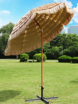 200x220cm Tiki Umbrellas Simulated Thatch Patio Beach Umbrella Garden Pool Backyard Parasol Hawaiian UV Protect Tilt Sunshades