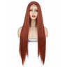 Peach Long Straight Red Pink Natural Hairline Wig For Fashion Ladies Heat Resistant Synthetic lace Wigs cosplay glueless wig