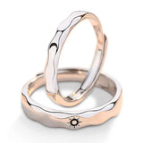 1/2pcs New Couple Ring Set Minimalist Zircon Moon Star Opening Ring Women's Stackable Finger Set Engagement Jewelry Accessories