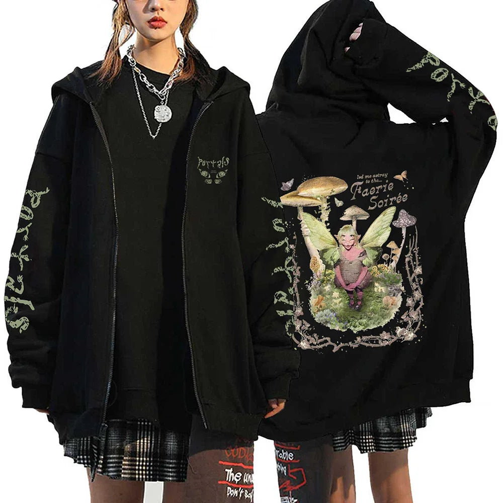 Melanie Martinez Portals Tour Zipper Hoodies Harajuku Casual Hooded Sweatshirts Hip Hop Streetwear Men's Zip Up Jacket Y2K Coats