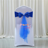 Spandex Lycra Chair Band Back Satin Bow Swag Chair Sash For Wedding Chair Cover Event Party Decoration