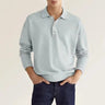 2023 burst spring autumn long sleeve V-neck button men's casual shirt polo shirt