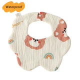 New Thickened 7 Layers Cotton Waterproof Baby Bibs Cute Print Saliva Towel Newborn Burp Cloths for Boys Girls Feeding Drool Bib