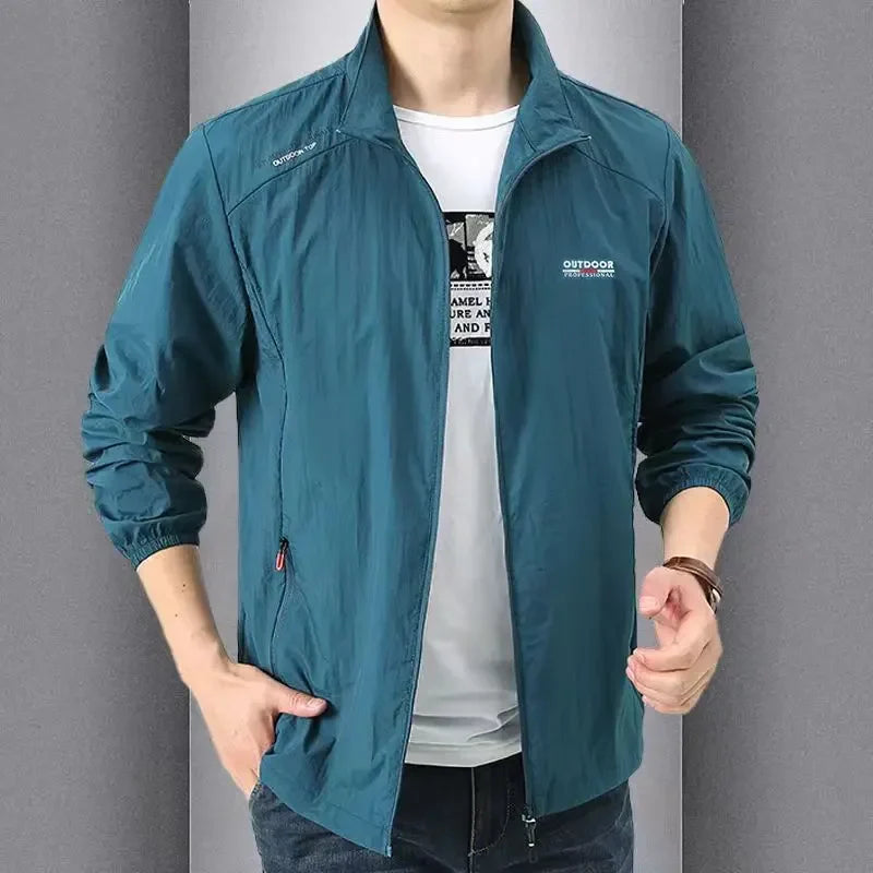 Summer Lightweight Jacket Men Windbreaker Thin Skin Raincoat Man Quick Dry Breathable Waterproof Jackets Coats Male Clothes