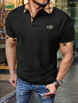 New 2023CARTELO Business Polo New Plaid Front Fashion High Quality Casual Men's Short Sleeve POLO Shirt