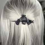 Witch Bat Hairstick Black Gothic Barrette Pagan Vampire Bat Animal Hairclip for women wicca gift