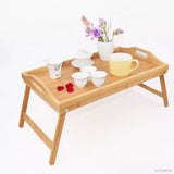 Portable Natural Bamboo Bed Tray Breakfast Laptop Desk Reading  Gaming Desk Folding Table Useful Simple Kitchen Tool 50x30x25cm