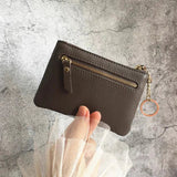 Custom Initials Genuine Leather Short Coin Purse Zipper Leisurely Fashion Card Holder Versatile Key Chain Small Clutch Wallet