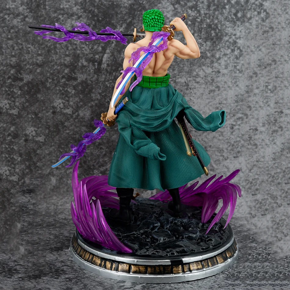 One Piece Figure 21cm Roronoa Zoro Double Headed Three-Knife Fighting Skill Anime Action Model Decorations PVC Toy Birthday Gift