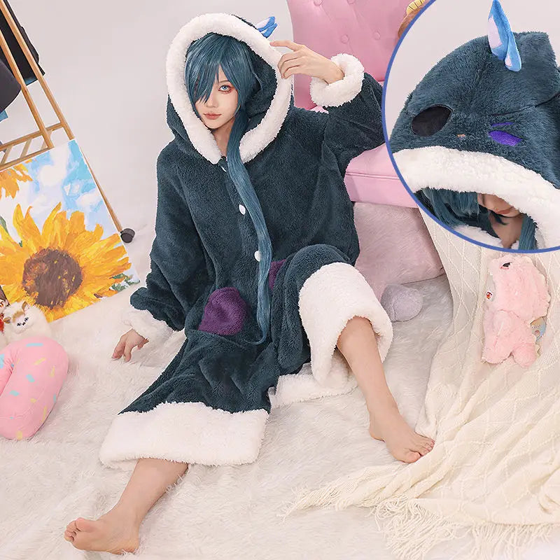 genshin impact blanket hoodie blankets Xiao lyney Zhongli Ganyu Raiden Baal scaramouche fleece Cloak Cape Cosplay Pajama Costume