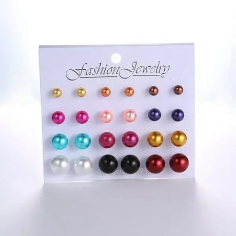 Faux Pearl Stud Earrings Set 15 Pairs Women's Earrings Korean Fashion Simple Tassel Earrings for Girls Women Ear Ring