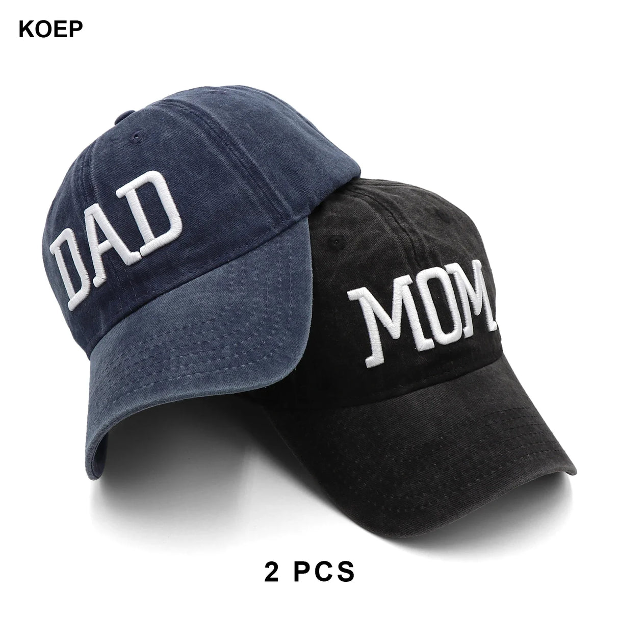 KOEP MOM And DAD Baseball Cap Fishing Caps Men Outdoor Women Washed And Worn Pregnancy Announcement Hats 3D Embroidery