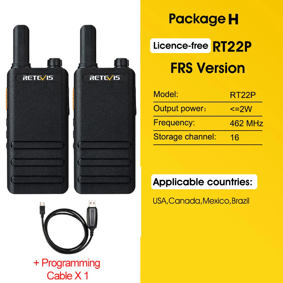 15mm Ultra-thin Mini Walkie Talkie Retevis RT622P Type C Charge VOX Walkie-talkies PMR446 Profesional Portable Two-way Radio ht