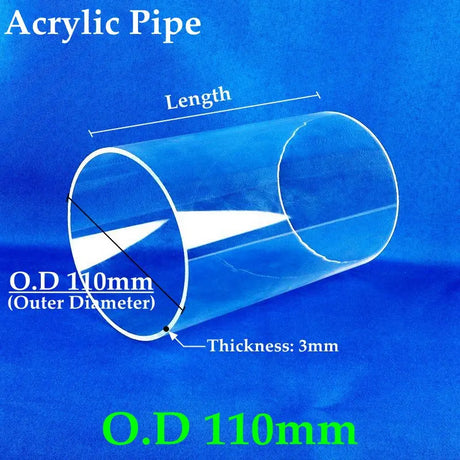 110~160mm Transparent Clear Plexiglass Pipe Home Decoration Stress Relief MINI Aquarium Fish Tank DIY Accessories Acrylic Pipe