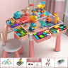 ToylinX Children's Building Blocks Table Desk  and Chairs Set with Marble Run Preschool Classroom Must Haves Multi Activity