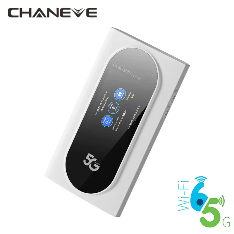 CHANEVE 5G MiFi With SIM Card Slot Mobile Wireless Hotspot High Speed Portable 4G CAT18 LTE Modem WiFi Router Support SMS USSD