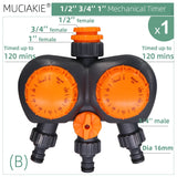 Garden Mechanical Timer 1-3 Outlet Tap Hose Sprinklers 2 Hours Controller Automatic Intelligent Irrigation Watering Device Tool