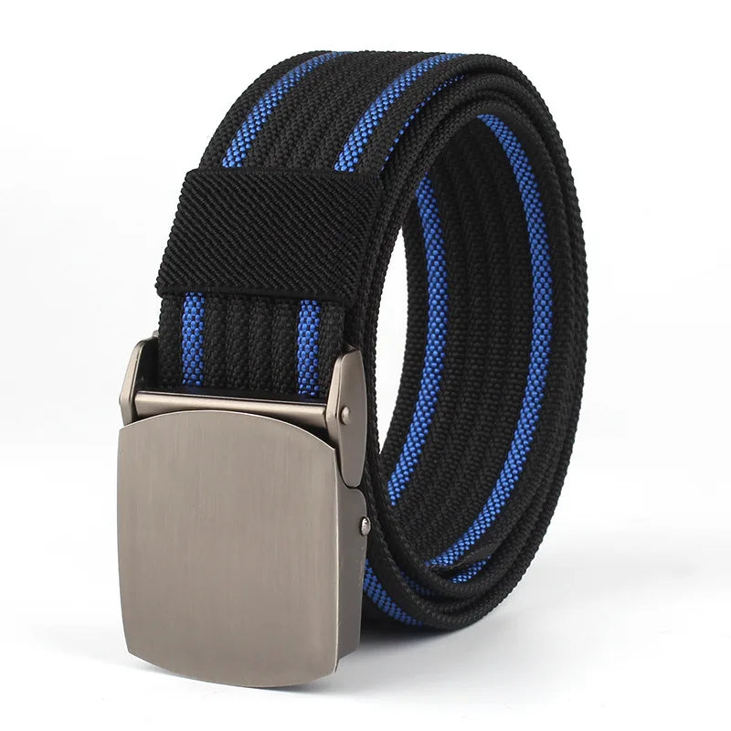 High Quality Belt Nylon Canvas Metal Automatic Buckle Army Outdoor Hunting Webbing Jeans Tactical Belts For Men Male Fashion