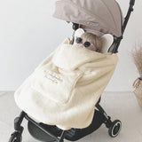 Coral Fleece Baby Blanket Stroller Cover Embroidery Bear Bunny Winter Windproof Kids Blankets Infant Nap Warm Quilt Swaddle Wrap