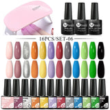 Mtssii  13/16Pcs Gel Nail Polish Set With 36W UV Lamp Dryer Manicure Kit Semi Permanent Soak Off Base Top Coat Nail Art UV Gel