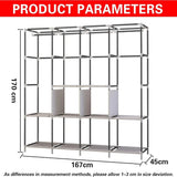 UDEAR Portable Closet Large Wardrobe Closet Clothes Organizer with 6 Storage Shelves, 4 Hanging Sections 4 Side Pockets,