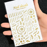 3D Gold Sun/Moon/Star Bronzing Nail Art Sticker 8*10cm Laser Star Moon Design Nail Decal Gold Silver Self-Adhesive Slider &*&