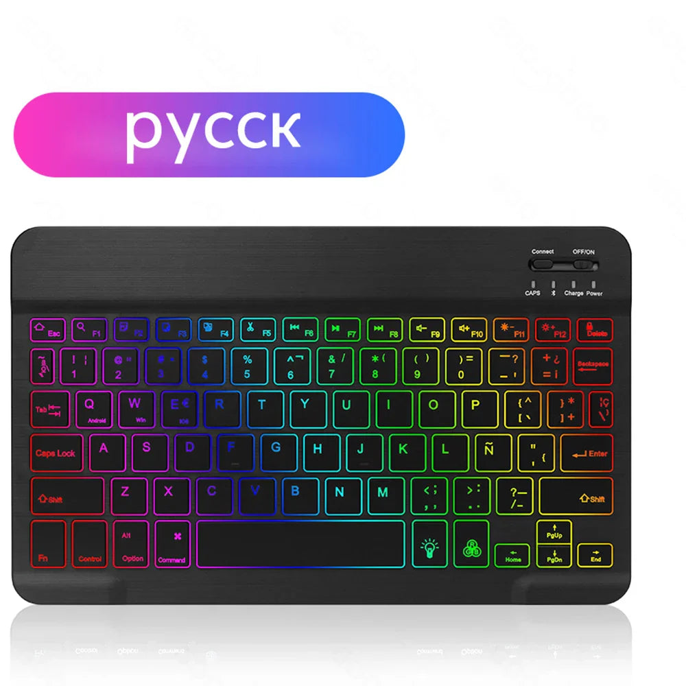 EMTRA Backlit Backlight Bluetooth Keyboard Mouse For IOS Android Windows For iPad Portuguese keyboard Spanish keyboard and Mouse