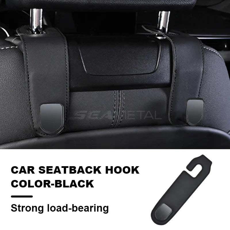 BLALION Car Seat Hook Hanger Hook Flip Leather Suede Auto Back Seat Headrest Hooks Storage Hanger Upgrade Car Interior Organizer