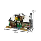 MOC Christmas Winter Village Cafeby Building Holiday Cottage Streets Cape Reindeer Santa Claus Blocks Kids Friend Toys