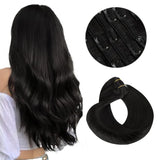 Clip In Human Hair Extensions Straight Natural Light Brown Honey Ombre Balayage Black Hair Pieces For Women Clip-in Full Head