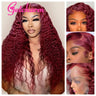 weargo 99J Burgundy Curly Lace Wigs Human Hair Preplucked 13x4 Lace Frontal Wig 4x4 Lace Closure Wig for Women