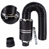 1 Set Universal Car 3 Inch Carbon Fibre Cold Air Filter Feed Enclosed Intake Induction Pipe Hose Kit Universal