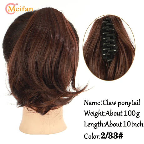 MEIFAN Long Synthetic Wavy Clip in Hair Ponytail Hair Wigs Extensions Style Claw Pony Tail Hairpiece for Women Cosplay Party