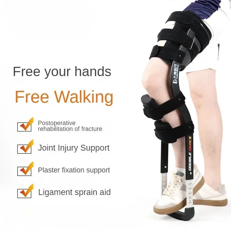 Crutch Support Free Rehabilitation Mobility Aids Knee Walker Single-Leg Telescoping Assisted Walking Training Stick Hands Free