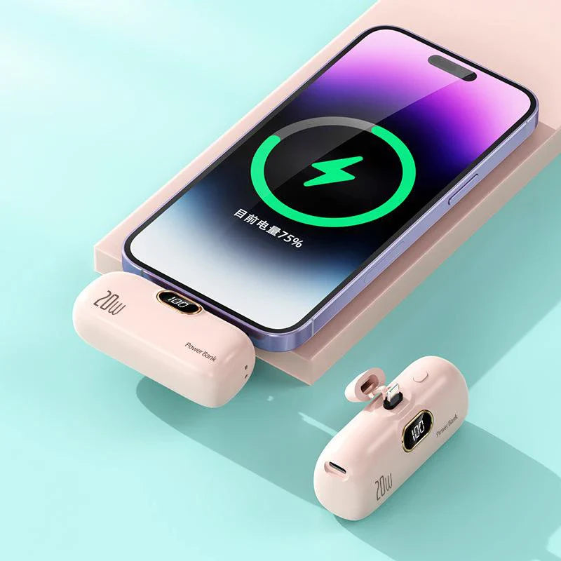 10000mAh Wireless Power Bank Mini Capsule Capsule Fast Charging Mobile Power Supply Emergency External Battery For Type-c iPhone