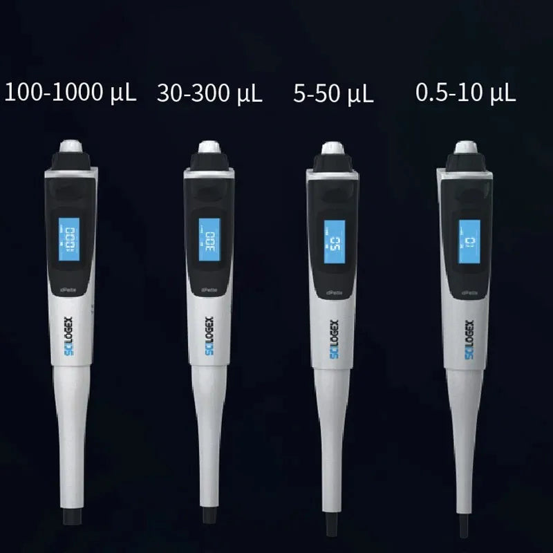 SCILOGEX DPette Electronic Pipette 0.5-10ul/5-50ul/30-300ul/100-1000ul Laboratory Micropipette Lab Pipettor Pipette Dropper