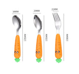 1/3Pcs Baby Feeding Utensils Cartoon Vegetable Fork Spoon Child Cutlery Set Kid Teaspoon Tableware Kitchen Gadgets Baby Items