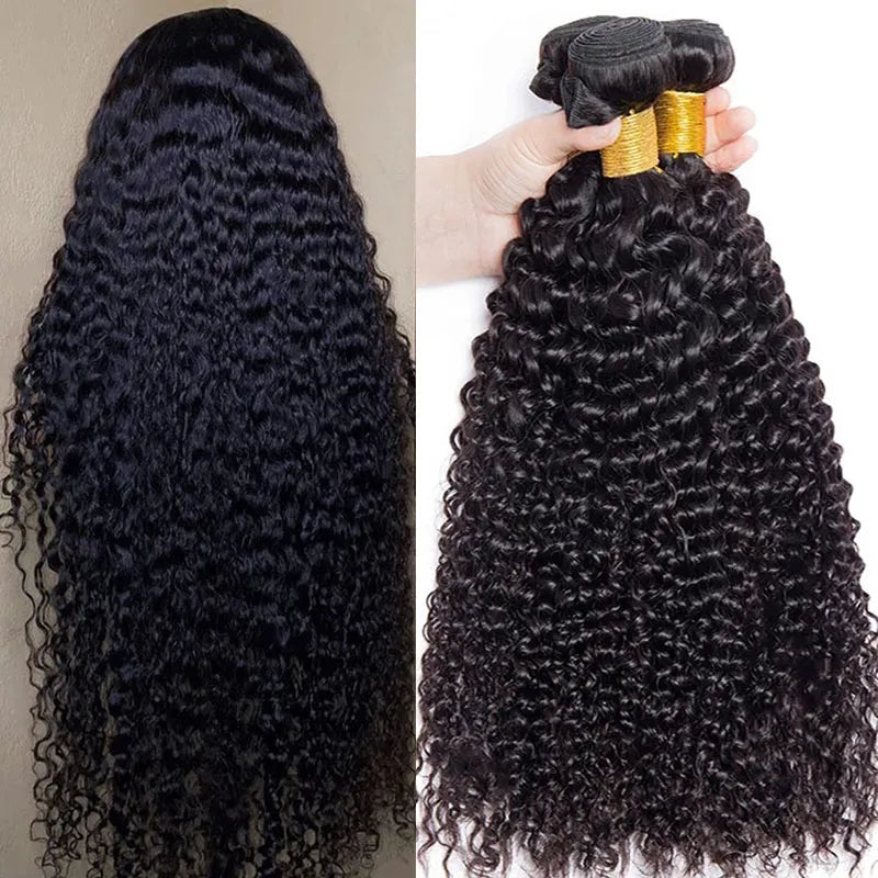 100% Human Hair Kinky Curly Bundles Raw Hair Brazilian Bundles Original Human Hair On Promotion Human Natural Hair Extensions