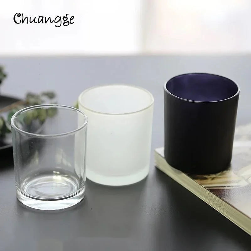 DIY Candle Jar Container Tumbler Holder Candlestick Frosted Transparent Glass Cup Handmade Candles Making Supplies Candle-making