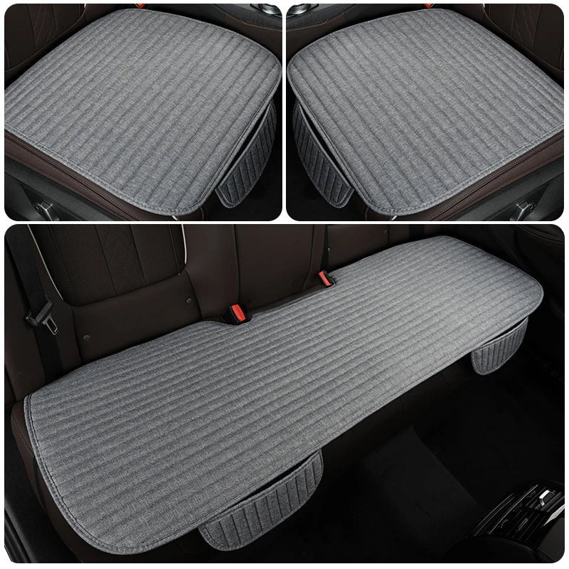 Car Seat Cover Flax Seat Protect Cushion Automobile Backrest Cushion Pad Covers Mat Four Seasons Car Supplies Set