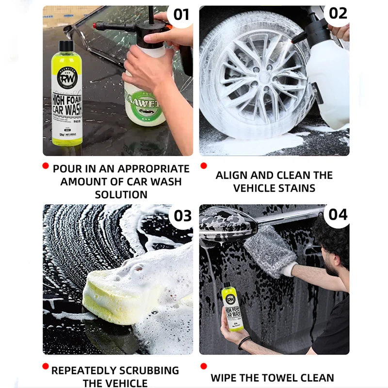 Car Wash Liquid High Concentration Super Foam Deep Cleaning Water For Auto Detailing Care Protection Products Plastic Wax Rubber