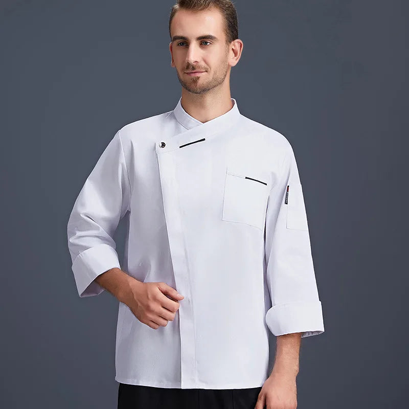 Chef Jacket Men Restaurant Kitchen Cook Shirts Hotel Waiter Uniform