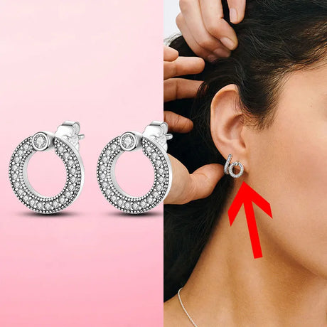 Earrings 925 Silver Asymmetrical Heart Hoop Earrings for Women Fashion Trendy Sterling Silver 925 Earring Original Jewelry Gift